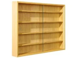 COLLECT - Vitrine Murale 5 Compartiments Aspect Hêtre