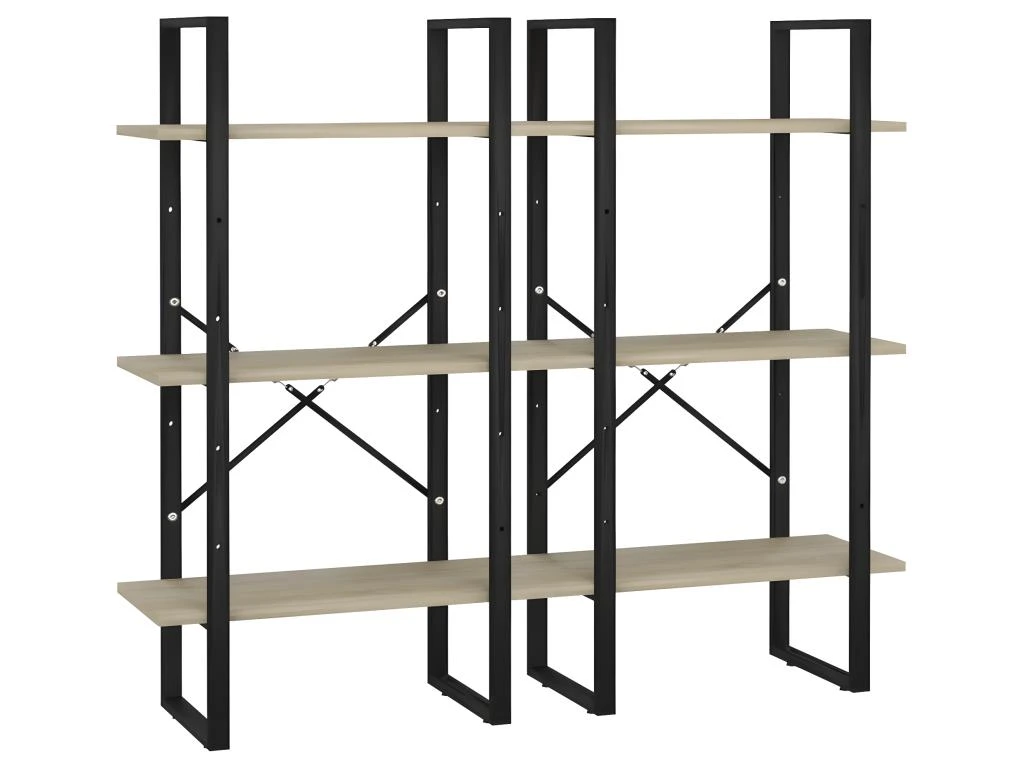 Lot De 2 étagères De Rangement 60 X 30 X 210 Cm Aggloméré 02_0000661 – Image 2