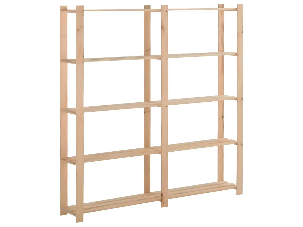 Étagère De Stockage 5 Niveaux 170 X 28,5 X 170 Cm Bois De Pin Massif 02_0000659