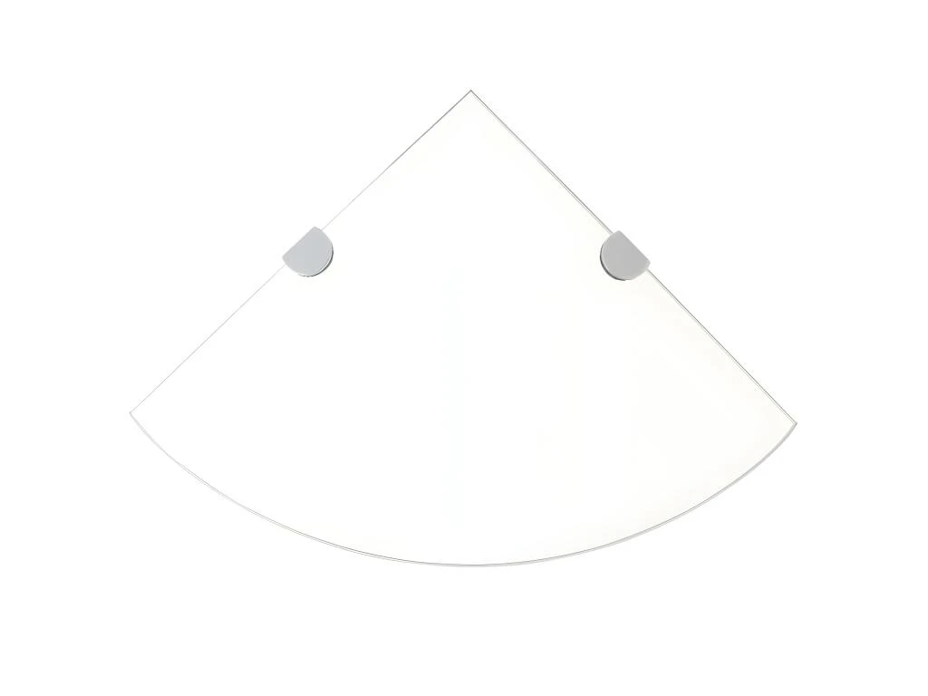 Étagère Armoire Meuble Design De Coin + Supports Chromés Verre Transparent 35 X 35 Cm 2702218/2