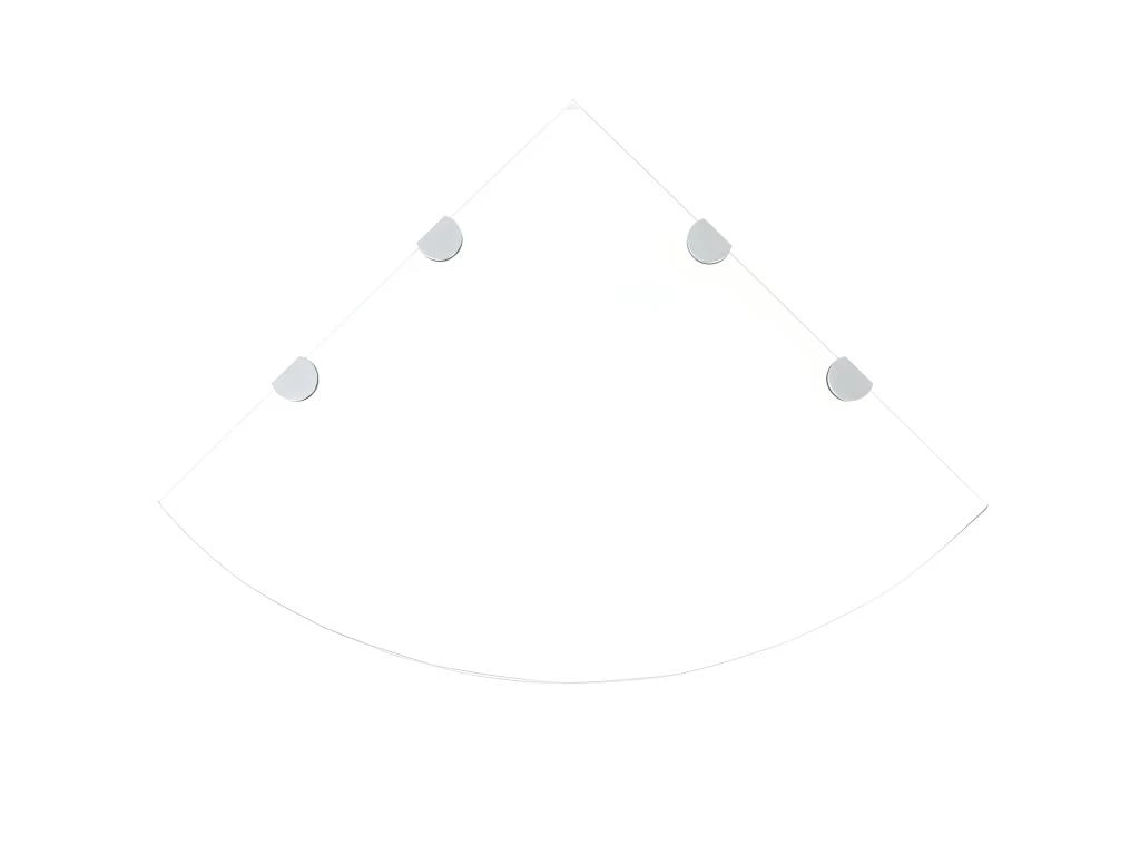 Étagère Armoire Meuble Design De Coin Et Supports Chromés Verre Transparent 45x45 Cm 2702219/2