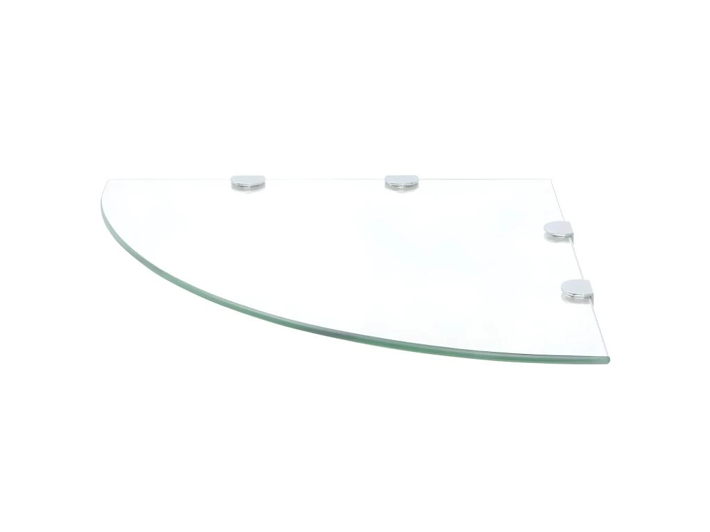 Étagère Armoire Meuble Design De Coin Et Supports Chromés Verre Transparent 45x45 Cm 2702219/2 – Image 2