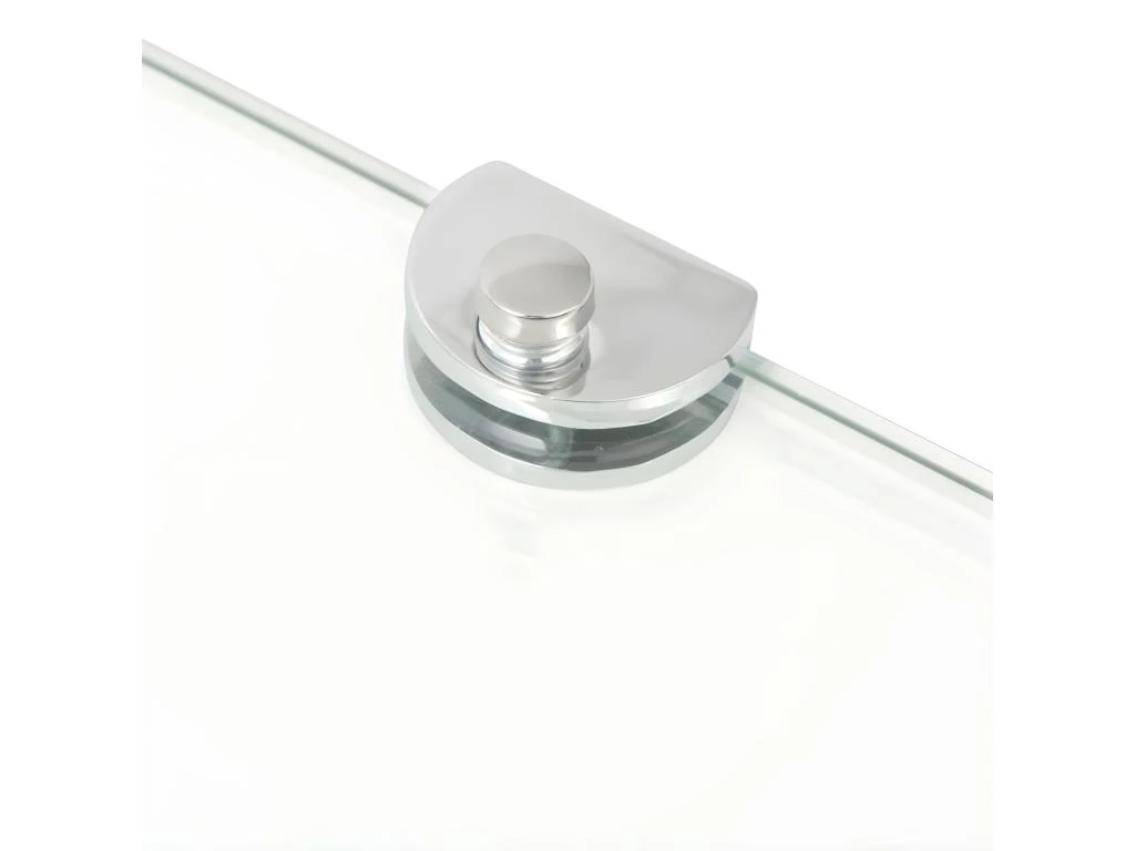 Étagère Armoire Meuble Design De Coin Et Supports Chromés Verre Transparent 45x45 Cm 2702219/2 – Image 5