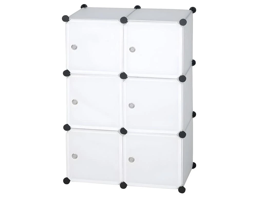 Armoire DIY Avec Porte En Plastique 6 Portes Blanc 19_0000378