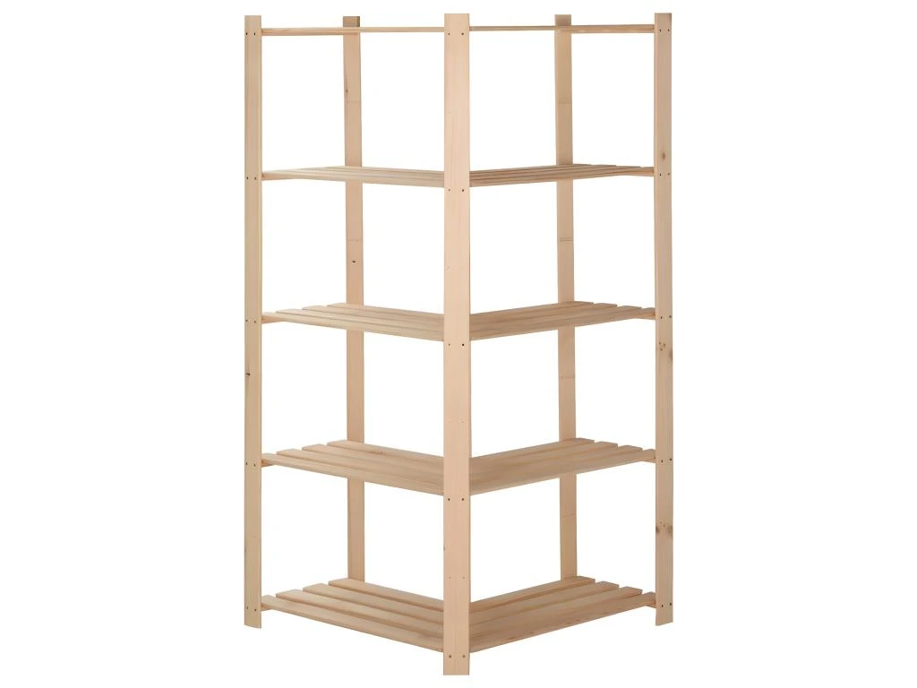 Étagère D'angle De Rangement 5 Niveaux Organisateur De Stockage étagère D'entrepôt Cuisine Salon Sous-sol Intérieur 170 Cm Pin 02_0000624 – Image 4