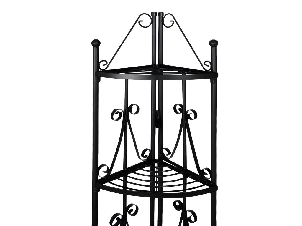 Etagère D'angle 5 Niveaux Acier Noir Intérieur Ou Extérieur Pour Plantes Fleurs 2702003 – Image 2