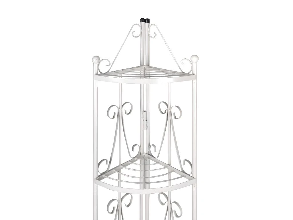 Etagère D'angle 5 Niveaux Acier Blanc Intérieur Ou Extérieur Pour Plantes Fleurs 2702004 – Image 2