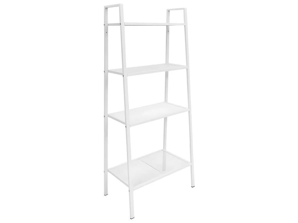 Étagère Armoire Meuble Design Bibliothèque échelle 4 Niveaux Métal Blanc 2702039/2