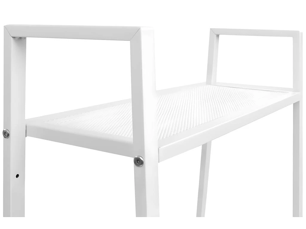 Étagère Armoire Meuble Design Bibliothèque échelle 4 Niveaux Métal Blanc 2702039/2 – Image 4