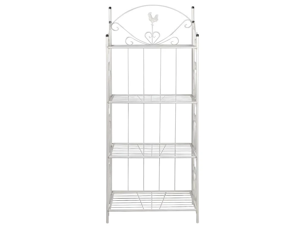 Etagère 4 Niveaux Acier Blanc Intérieur Ou Extérieur Pour Plantes Fleurs 2702002 – Image 2