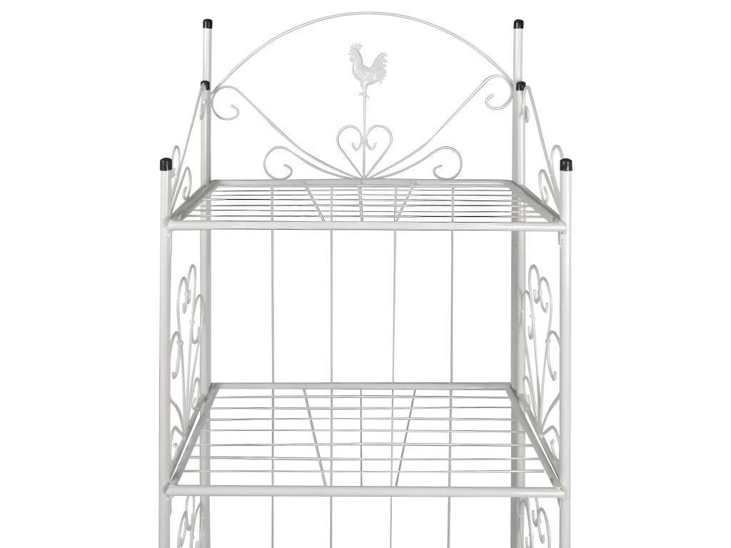 Etagère 4 Niveaux Acier Blanc Intérieur Ou Extérieur Pour Plantes Fleurs 2702002 – Image 3