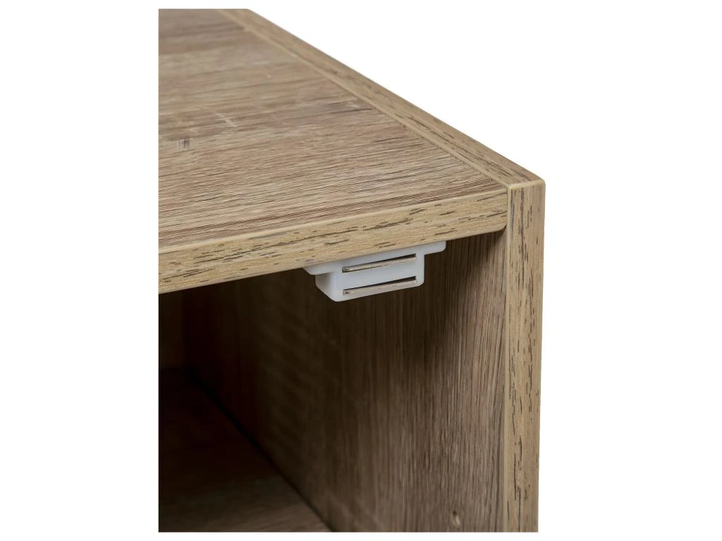 Meuble Etagère Murale 2 Cases De Rangement Et 1 Porte 36.5 X 30 Cm Effet Bois Naturel – Image 4