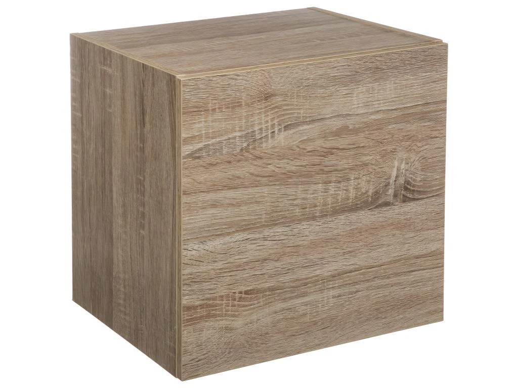 Meuble Etagère Murale 2 Cases De Rangement Et 1 Porte 36.5 X 30 Cm Effet Bois Naturel – Image 5