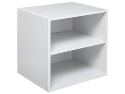 Meuble Etagère Murale 2 Cases De Rangement 36.5 X 30 Cm Blanc
