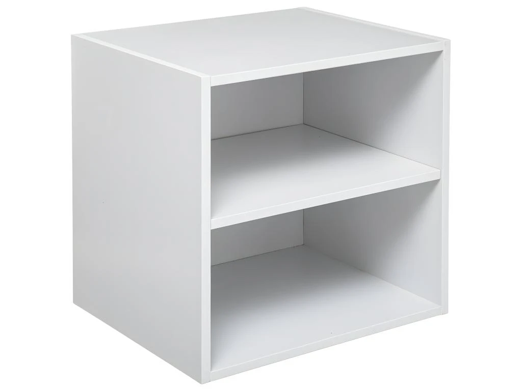 Meuble Etagère Murale 2 Cases De Rangement 36.5 X 30 Cm Blanc
