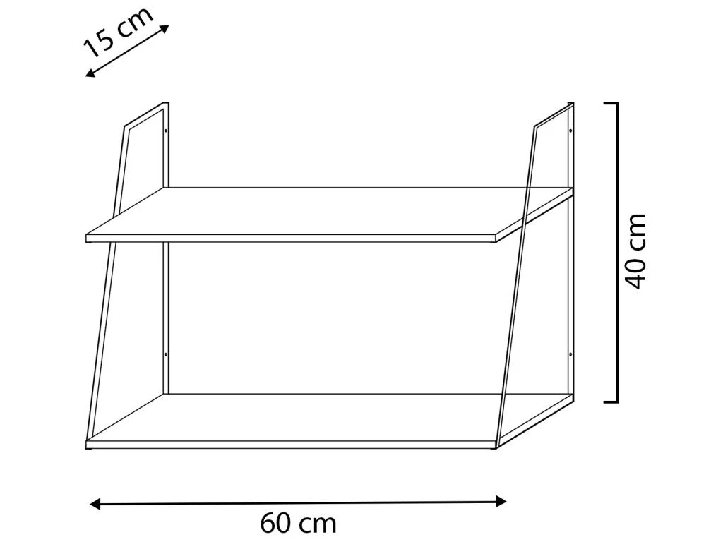 Set De 2 étagères Murales Eloi 2 Niveaux Gris, Bois De Paulownia – Image 4