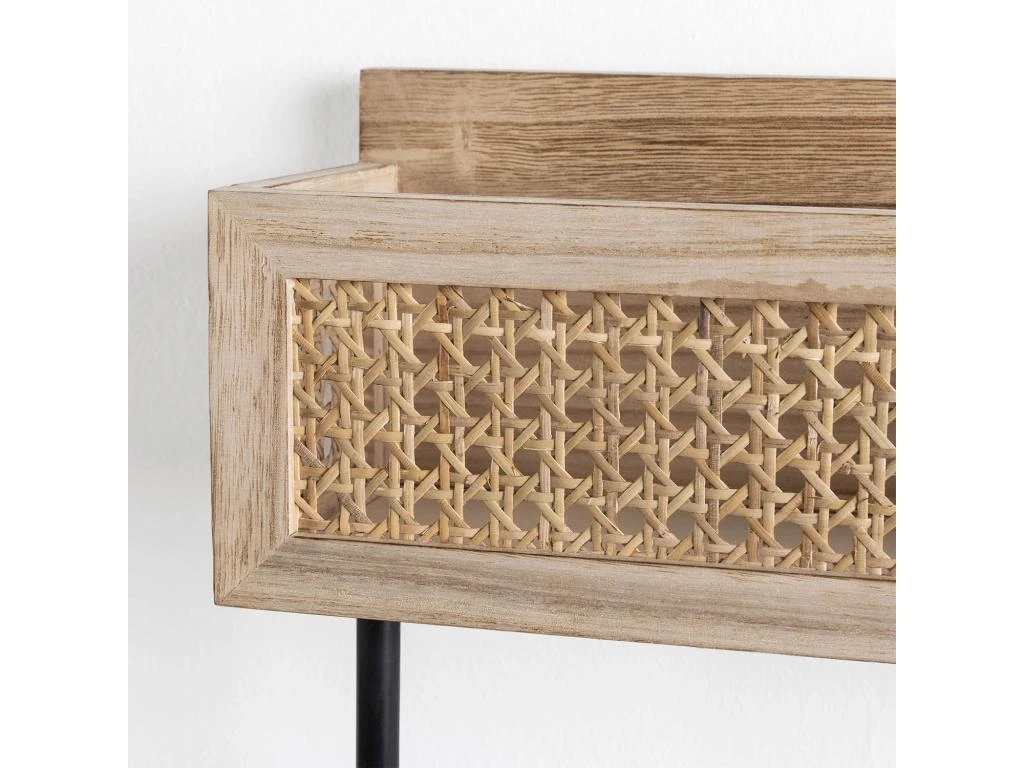 Étagère Murale Peru Avec Tringle à Vêtements, Rotin Naturel – Image 3