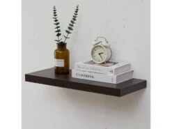 Set De 2 Etagères Murales Moderne Marron Wengè Mdf 3,8x60x25