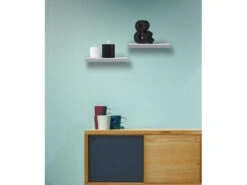 2 Étagères Blanches Bois Design Chambre Contemporaine 3,8x25x25