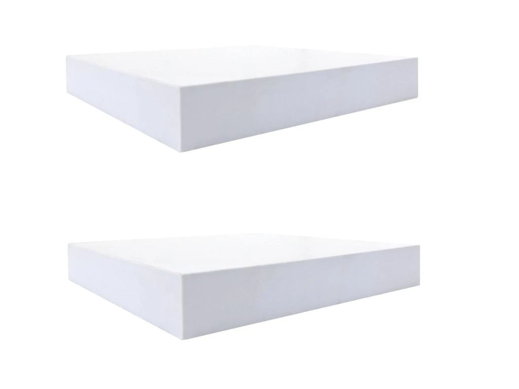 2 Étagères Blanches Bois Design Chambre Contemporaine 3,8x25x25 – Image 2