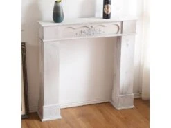 Cadre Decoratif Manteau De Chemineee Bois Blanc 99x104x21