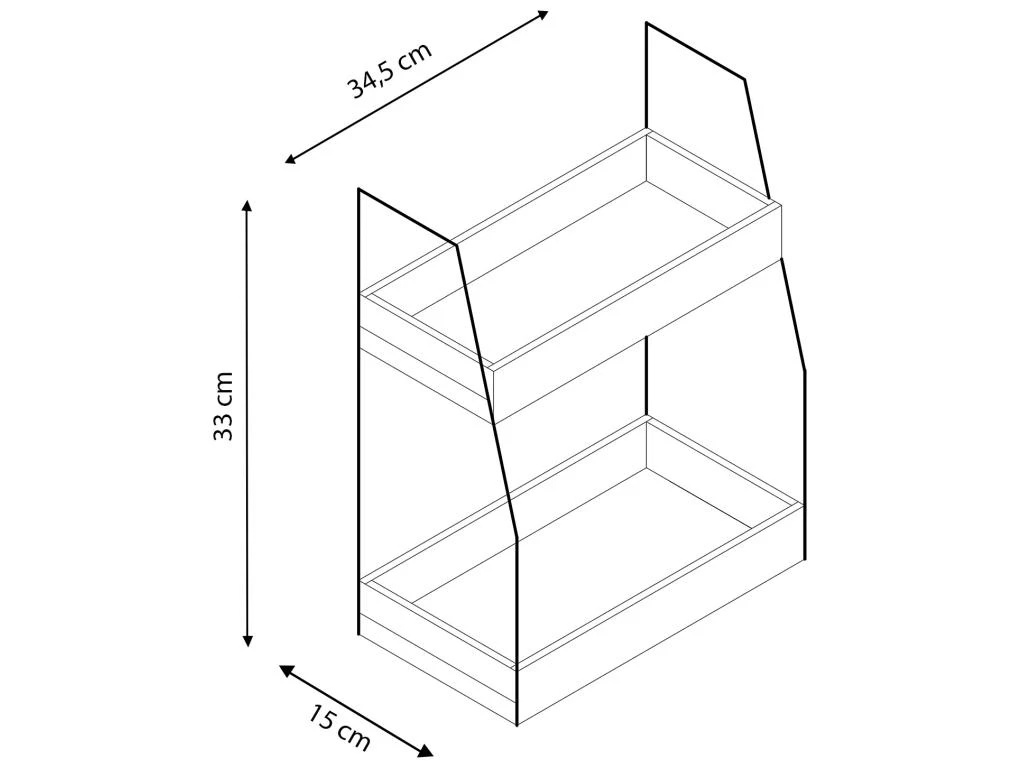 Étagère Murale Artur à 2 Niveaux, Bois De Paulownia – Image 4