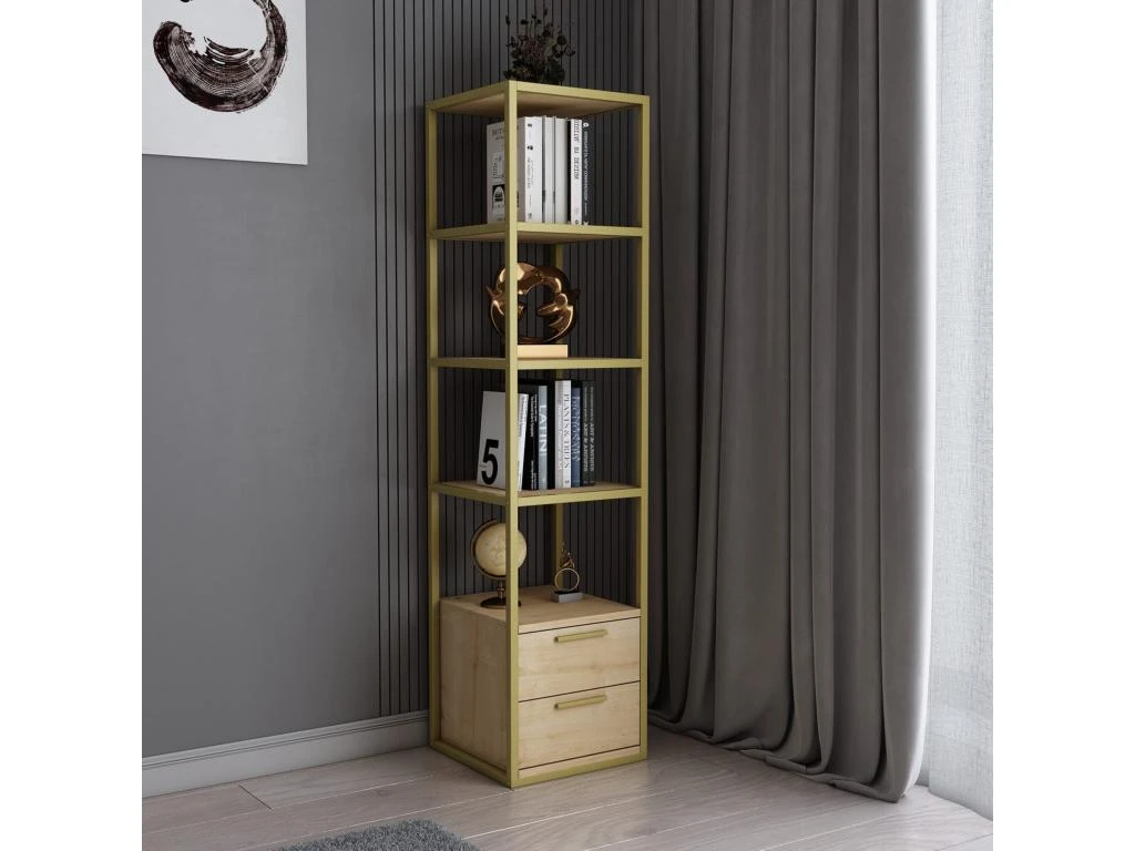 Étagère Pour Livres 100% Panneaux De Particules Couleur Or Chêne. 39x39x160 – Image 3