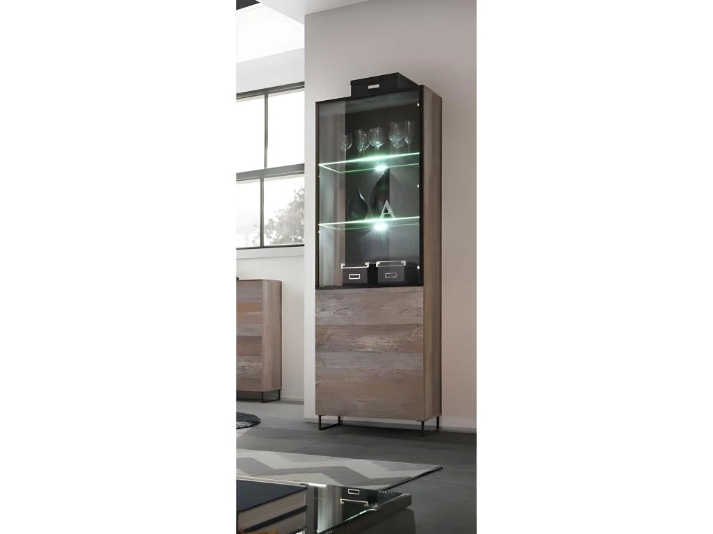 Vitrine Petit Modèle KAN + LED. Meuble Déco Type Industriel, Design Pour Votre Salon. – Image 2