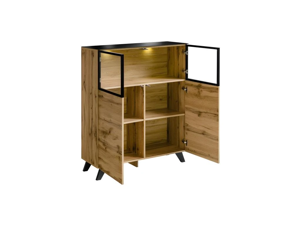 VITRINE Basse TINO + LED. Meuble Déco Type Scandinave, Design Pour Votre Salon. – Image 2