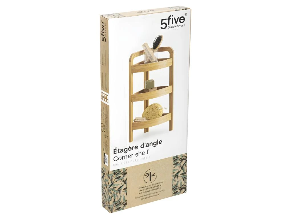 Étagère Angle 3 Niveaux En Bambou Petit Modèle - Bambou – Image 3