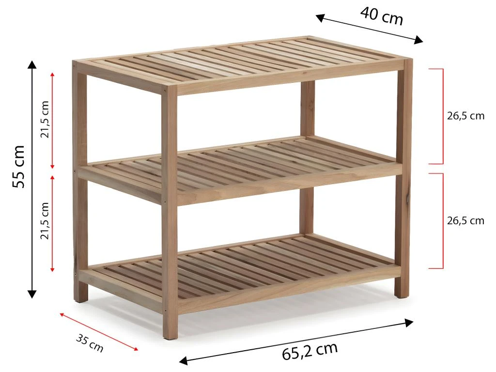 Étagère Basse Devis 3 Étagères, 65,2 X 40 X 55 Cm – Image 4