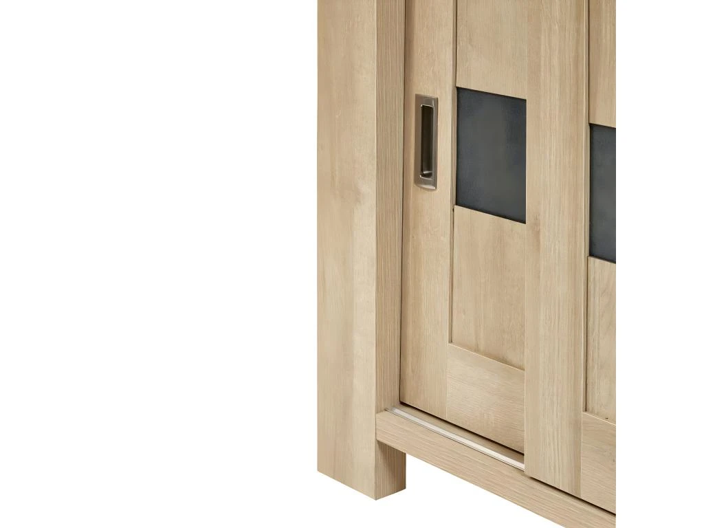 IRIS - Vitrine 4 Portes Coulissantes Imitation Bois + Led – Image 5