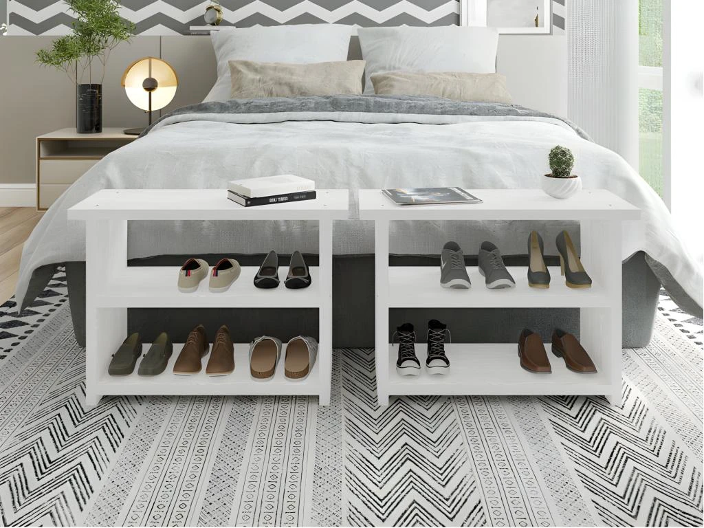 Etagère Multifonctions Largeur 68 Cm Chêne Blanchi – Image 2