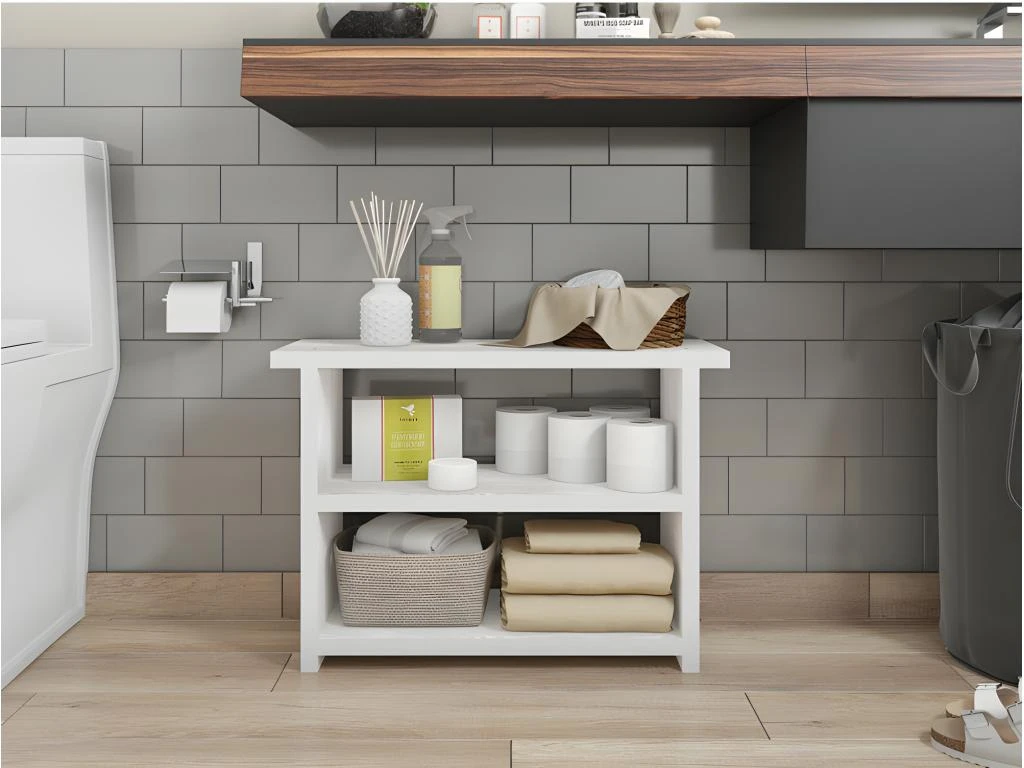 Etagère Multifonctions Largeur 68 Cm Chêne Blanchi – Image 3