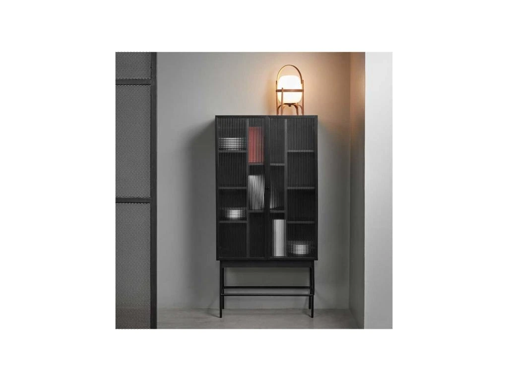 Vaisselier 2 Portes Métal/Bois/Verre - TEULAT BLUR – Image 2