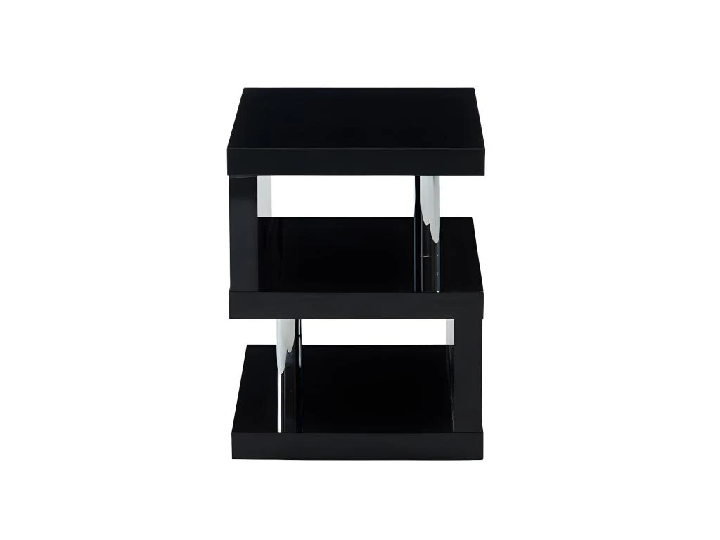 Table D'appoint LYLIA II - MDF Laqué - Avec LEDs - Noir – Image 4