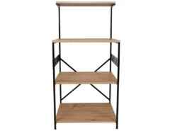 Meuble Polyvalent, 100% Aggloméré Plaqué Mélaminé, Coloris Noir Pin 60x124x45