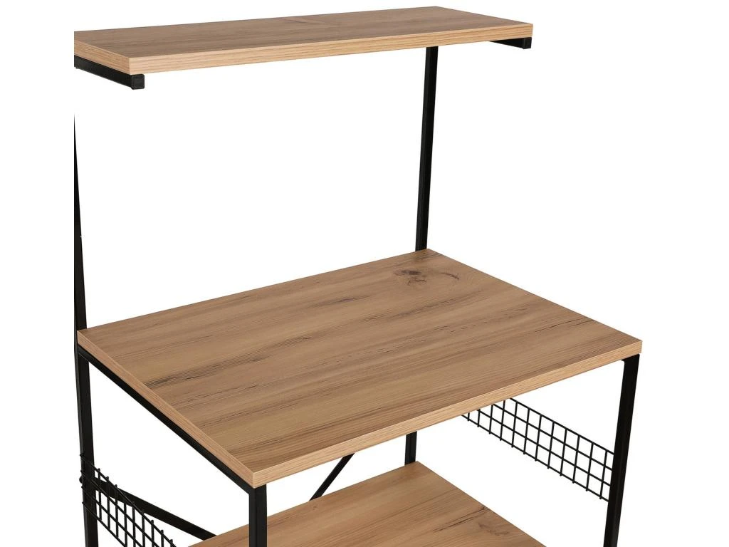 Meuble Polyvalent, 100% Aggloméré Plaqué Mélaminé, Coloris Noir Pin 60x124x45 – Image 2