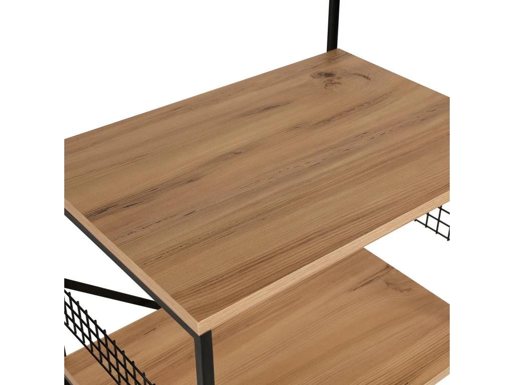 Meuble Polyvalent, 100% Aggloméré Plaqué Mélaminé, Coloris Noir Pin 60x124x45 – Image 3