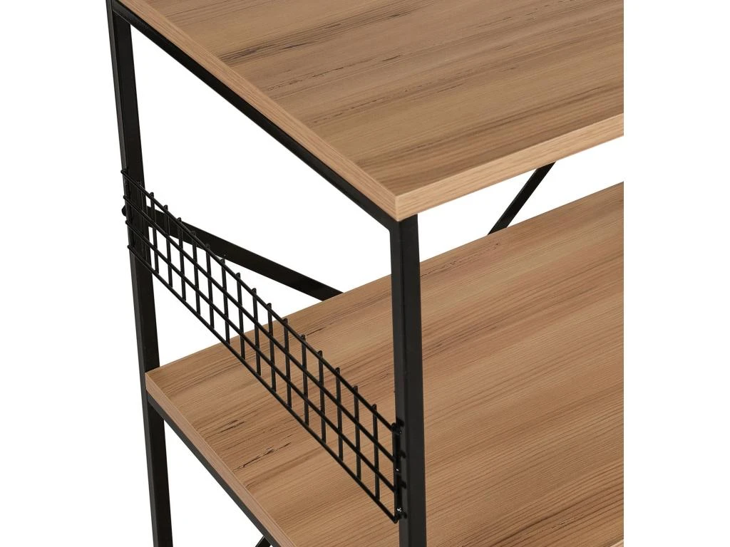 Meuble Polyvalent, 100% Aggloméré Plaqué Mélaminé, Coloris Noir Pin 60x124x45 – Image 4