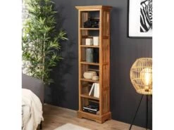 AYAN - Étagère Bibliothèque Marron 45 Cm Bois Teck