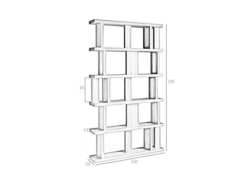 Étagère En Bois Couleur Noyer 3023 ANGEL CERDA – Image 5