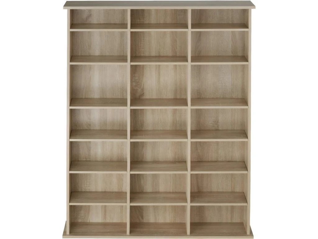 Armoire étagère Bibliothèque Rangement CD / DVD Meuble De Rangement 136,5 Cm Marron 08_0000232 – Image 2