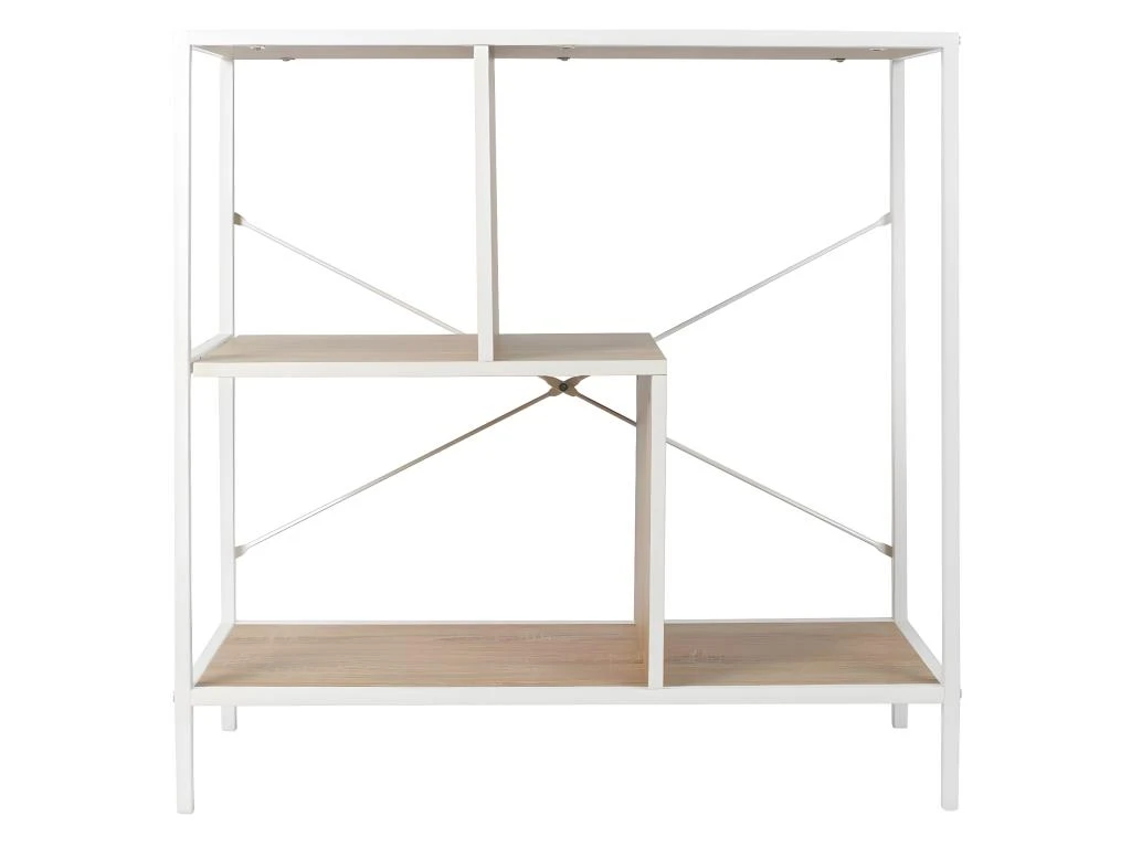 ENDIS - Etagère 3 Niveaux Aspect Bois Et Métal Blanc – Image 3