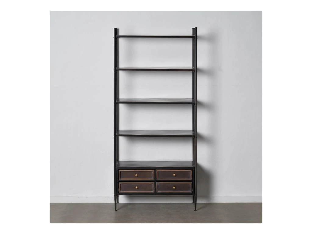Etagère 4 Niches 4 Tiroirs Noir/Métal - AZZARI – Image 6
