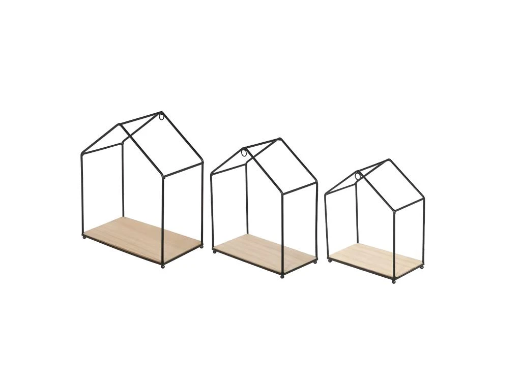 Etagère Filaire En Forme De Maison (Lot De 3)