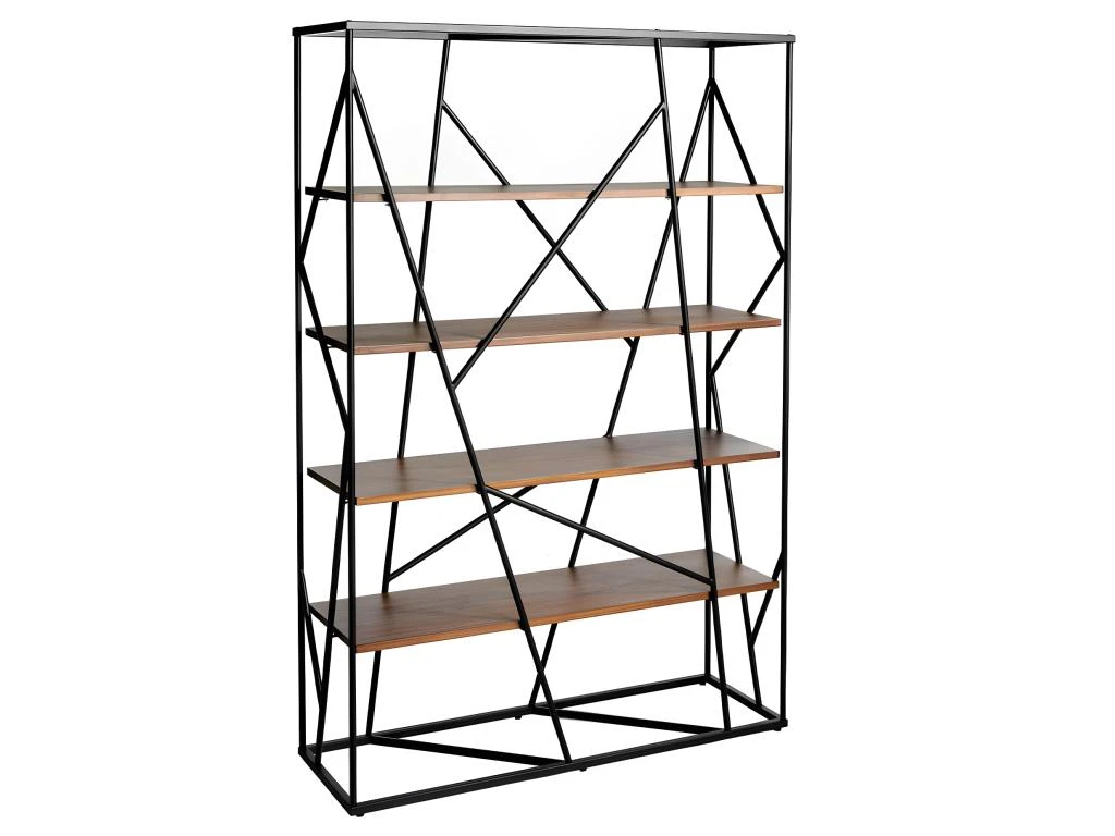 Étagère En Acier Noir Et Bois De Noyer 3103 ANGEL CERDA