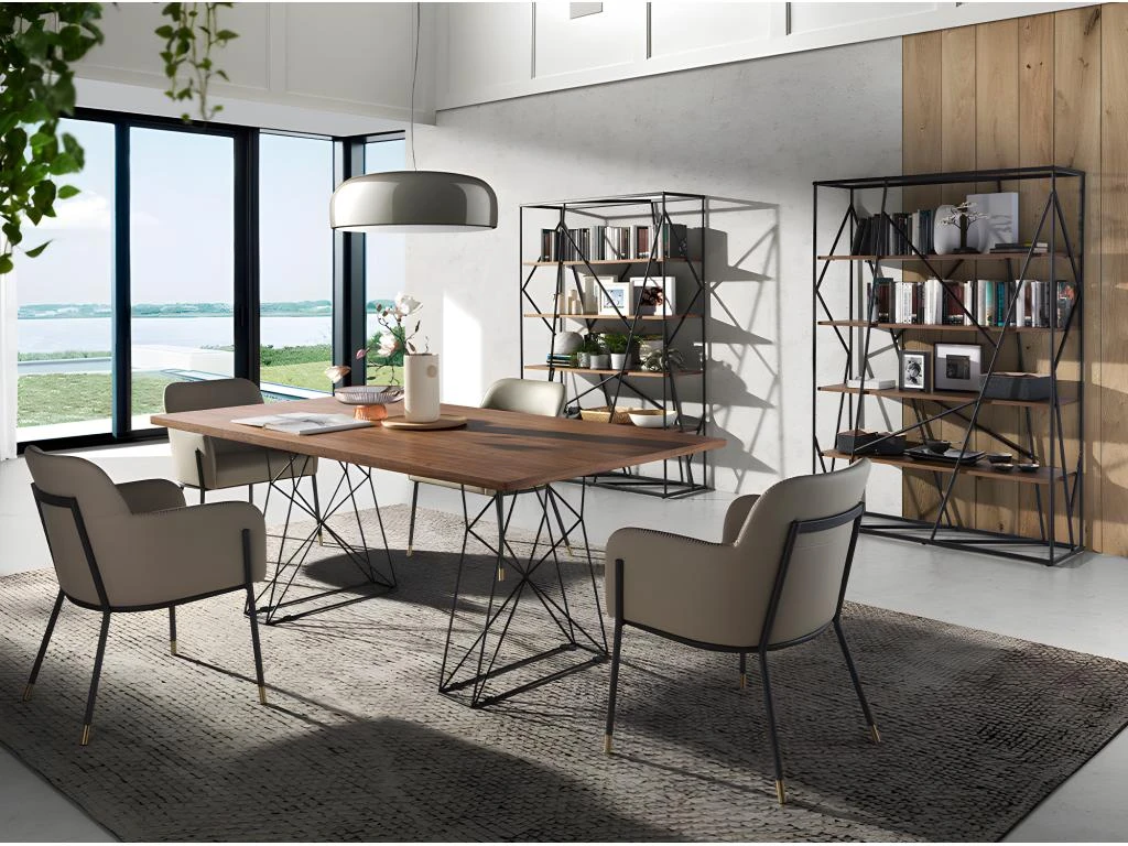 Étagère En Acier Noir Et Bois De Noyer 3103 ANGEL CERDA – Image 8