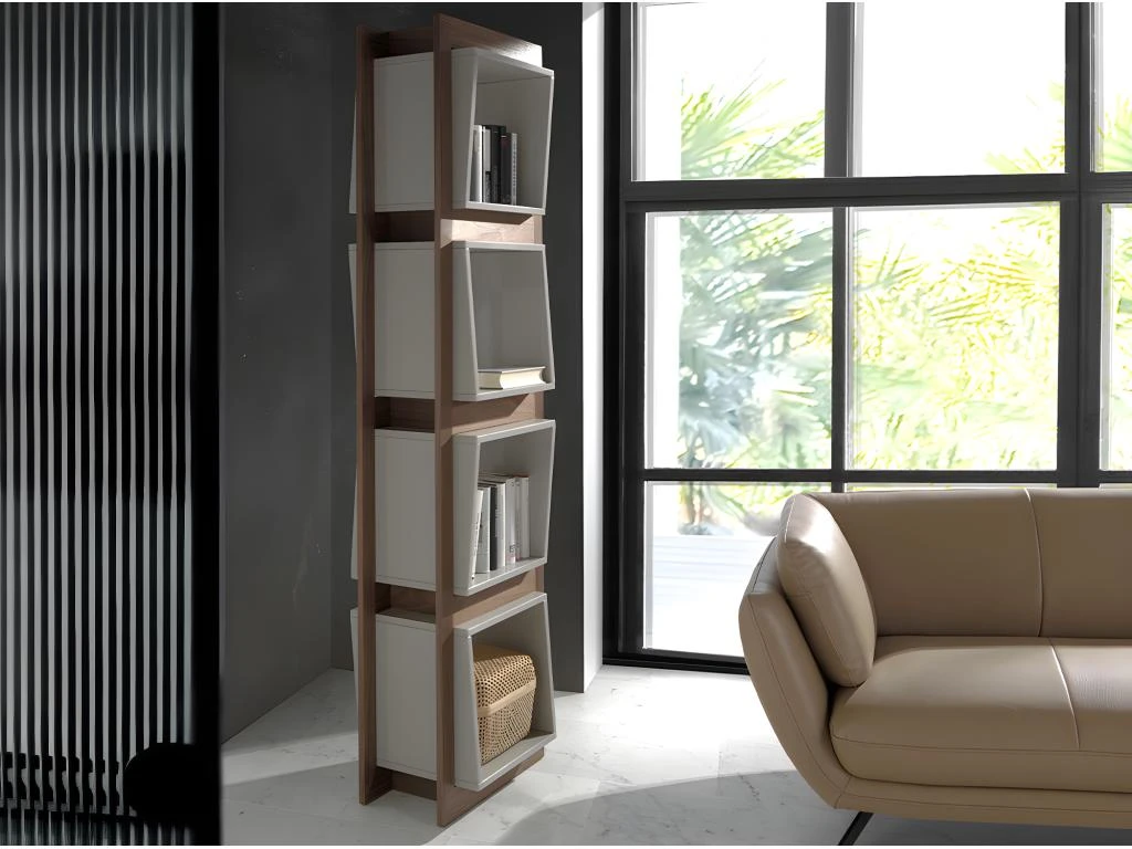 Étagère De Noyer Et Cubes Gris 3027 ANGEL CERDA – Image 3