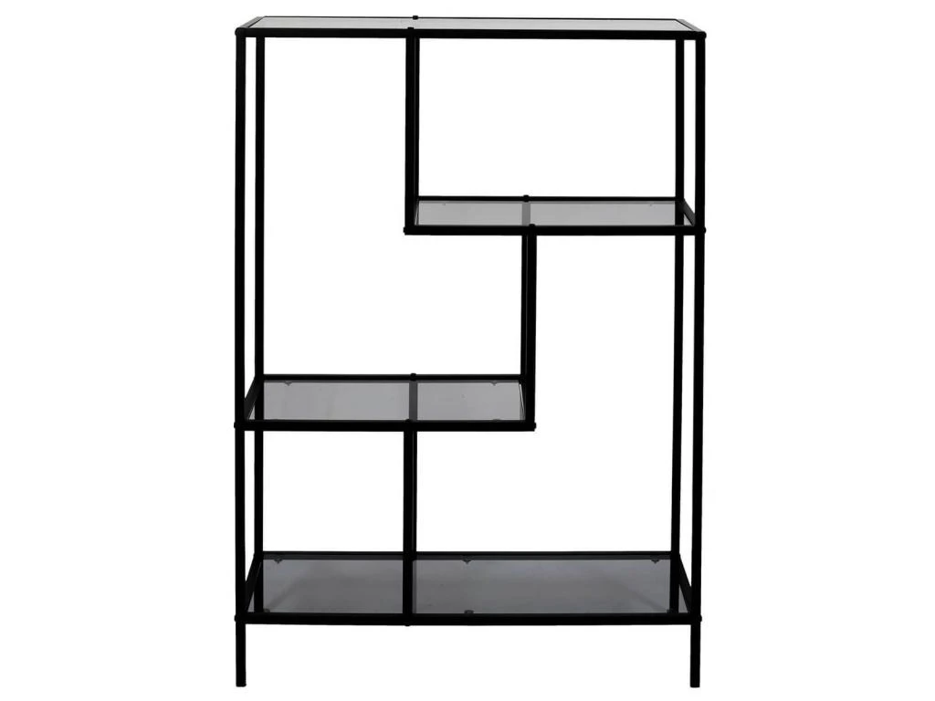 ENDIS - Etagère 4 Niveaux Verre Fumé Et Métal Blanc – Image 3